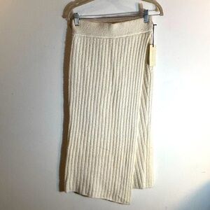 BROCHU WALKER Sz S Flavie Skirt Faux Wrap Ribbed Knit Wool Cashmere Blend NEW